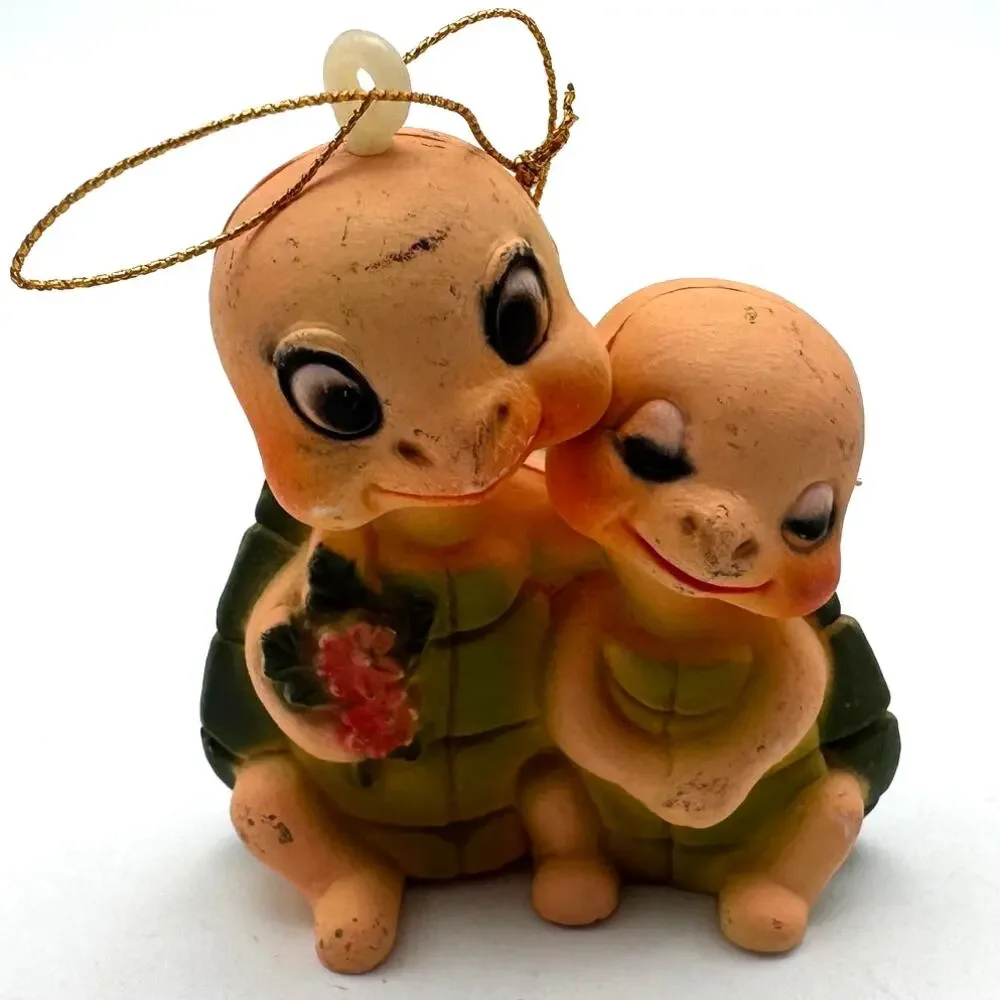 Vintage Christmas Tree Ornaments Lot 7 Angels Elf Mouse Bear Turtle Japan